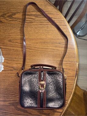 Carryland Leather Crossbody Bag in Black and Brown